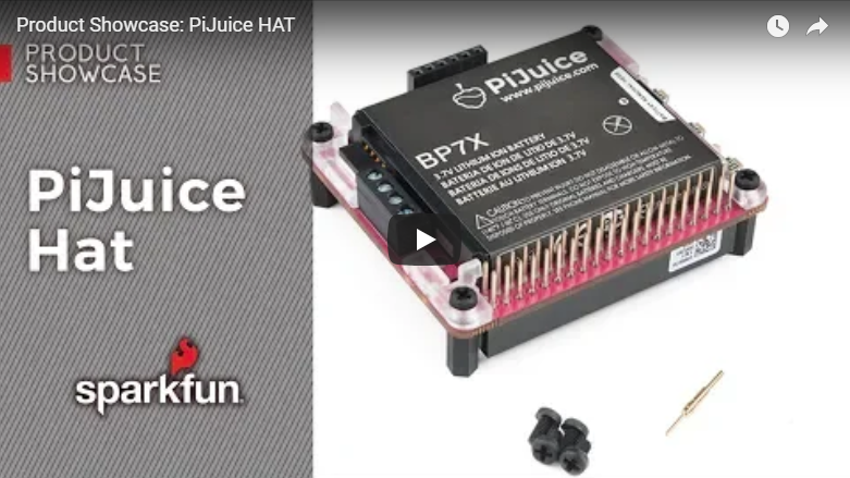 PiJuice HAT - Raspberry Pi Portable Power Platform - PRT-14803